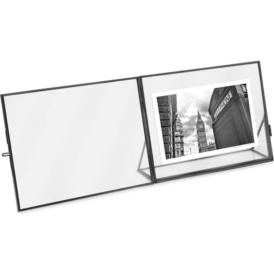 Marco de Foto Flotante Isaac Jacobs 5x7 Negro 2 Piezas