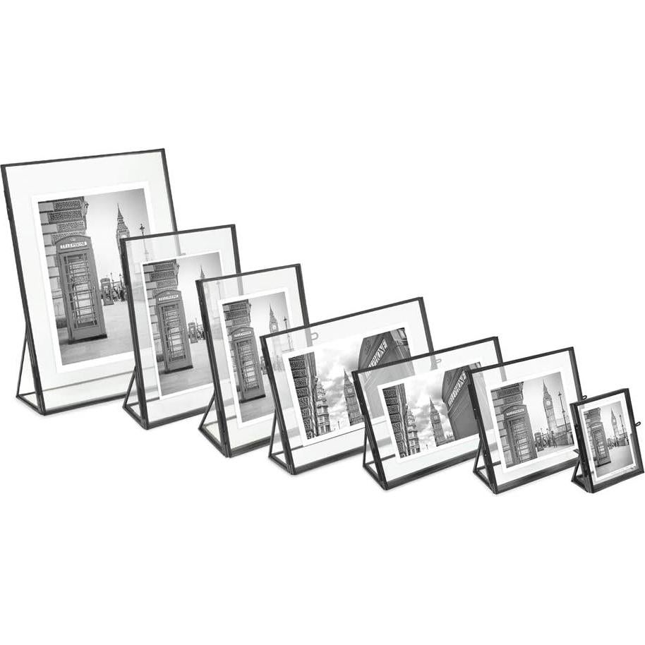 Marco de Foto Flotante Isaac Jacobs 5x7 Negro 2 Piezas