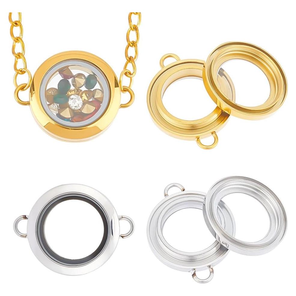 Colgantes de Locket de Cristal UNICRAFTALE 2 Pcs 24.5x6mm