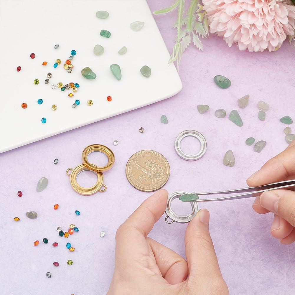 Colgantes de Locket de Cristal UNICRAFTALE 2 Pcs 24.5x6mm