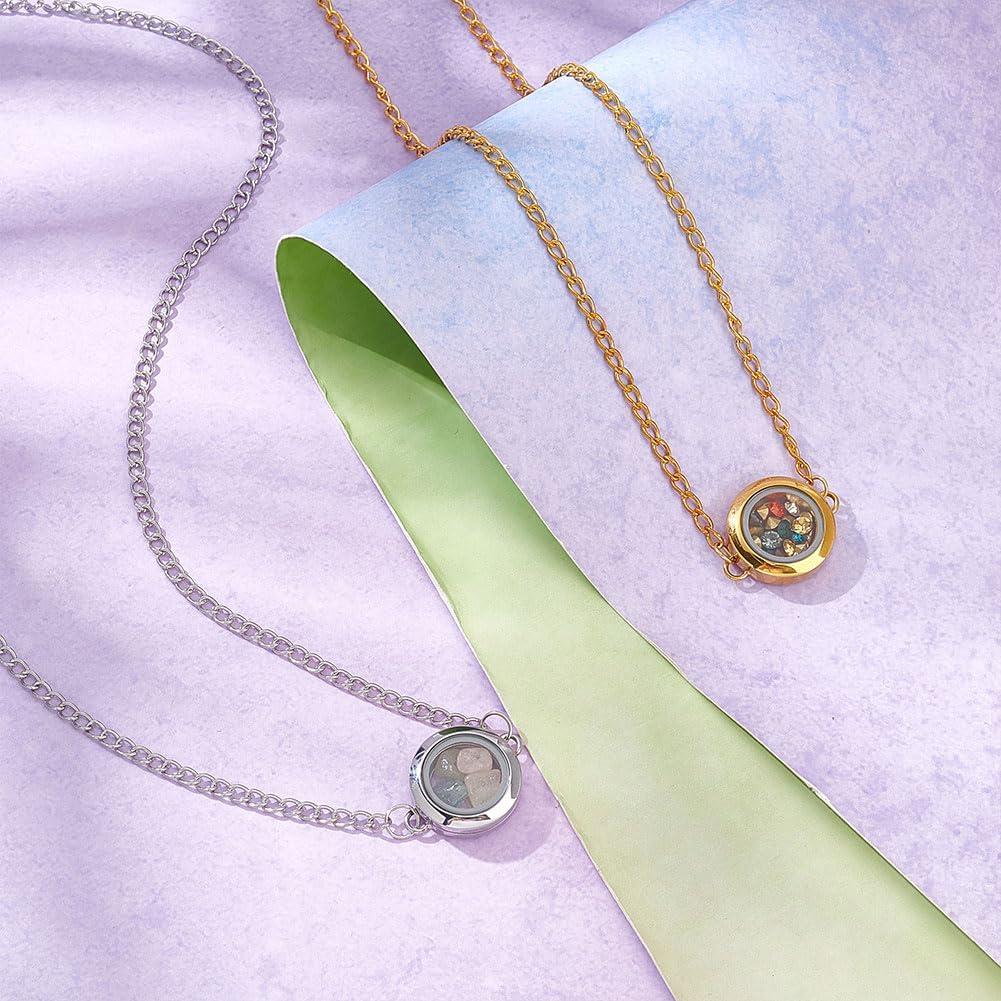 Colgantes de Locket de Cristal UNICRAFTALE 2 Pcs 24.5x6mm