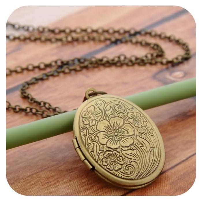 Collar de Medallón Vintage Sdouefos 50cm Plata Esterlina