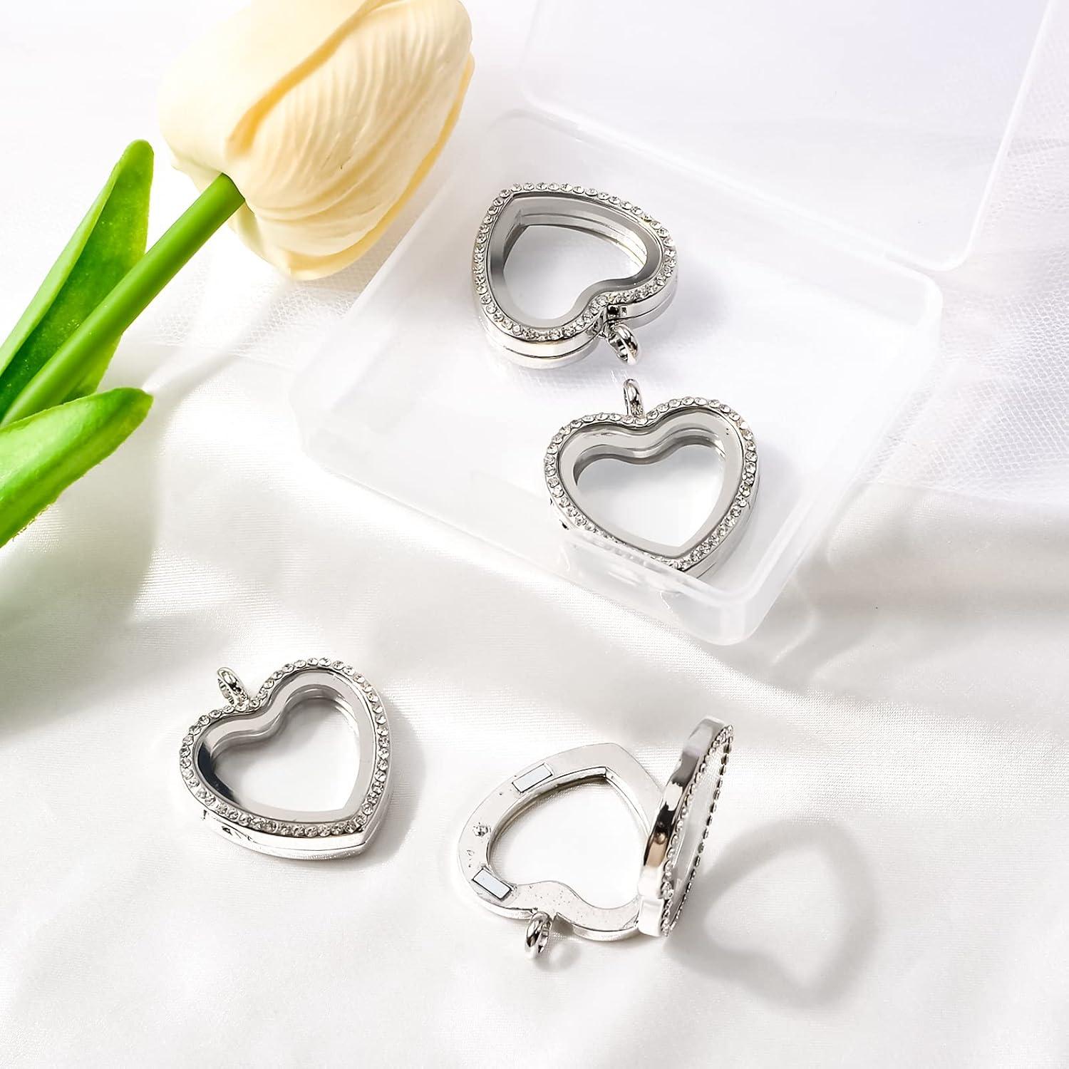 Charm de Foto WANDIC Corazón Oro Rosa con Rhinestones