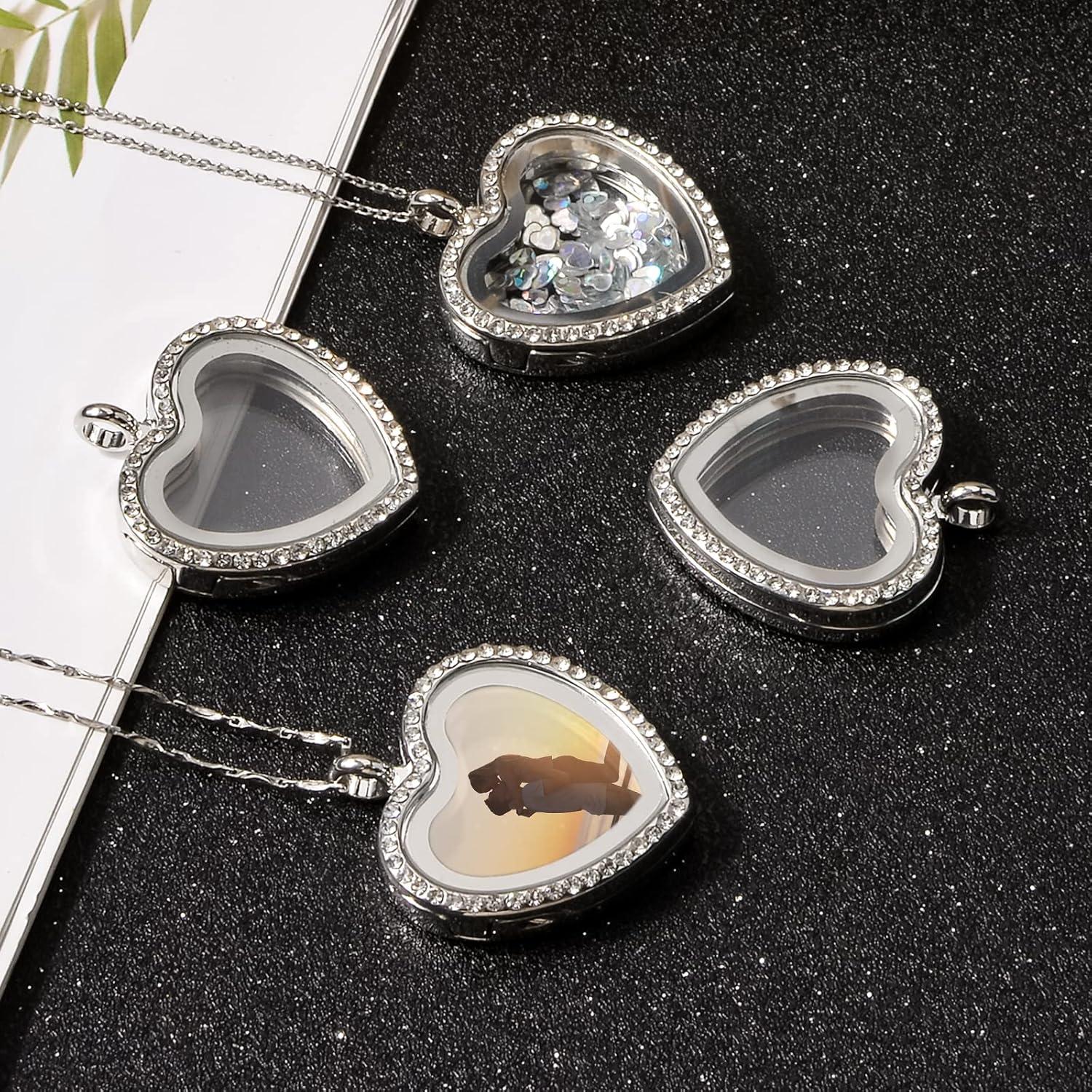 Charm de Foto WANDIC Corazón Oro Rosa con Rhinestones