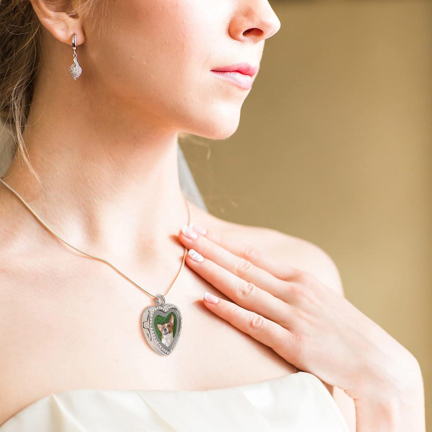 Charm de Foto WANDIC Corazón Oro Rosa con Rhinestones