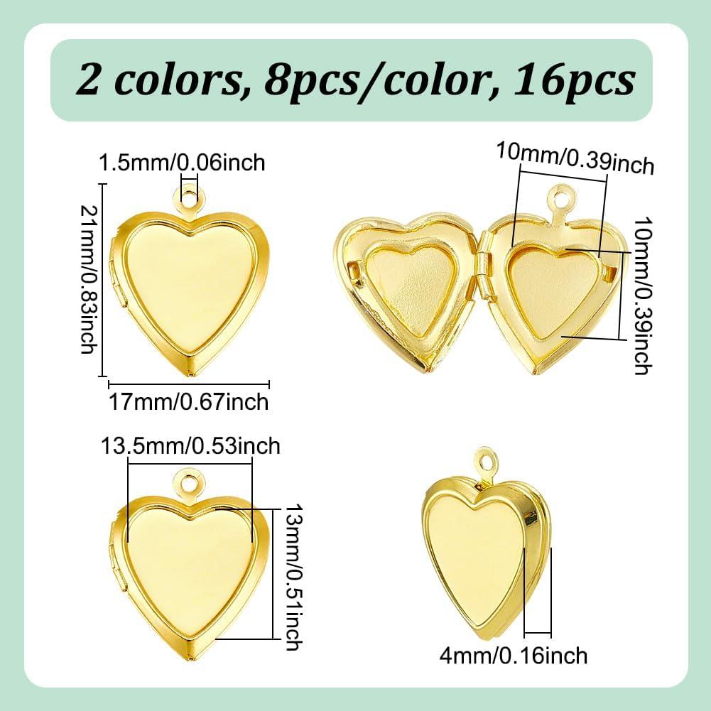 Colgantes de Foto Corazón 18K UNICRAFTALE 16 Piezas