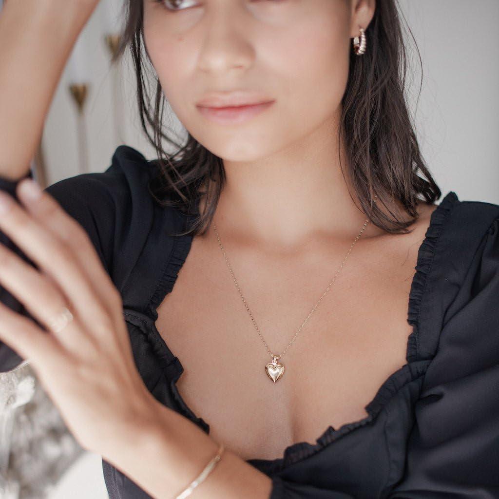 Collar Locket Corazón HONEYCAT Oro 18k Ajustable 45-53cm