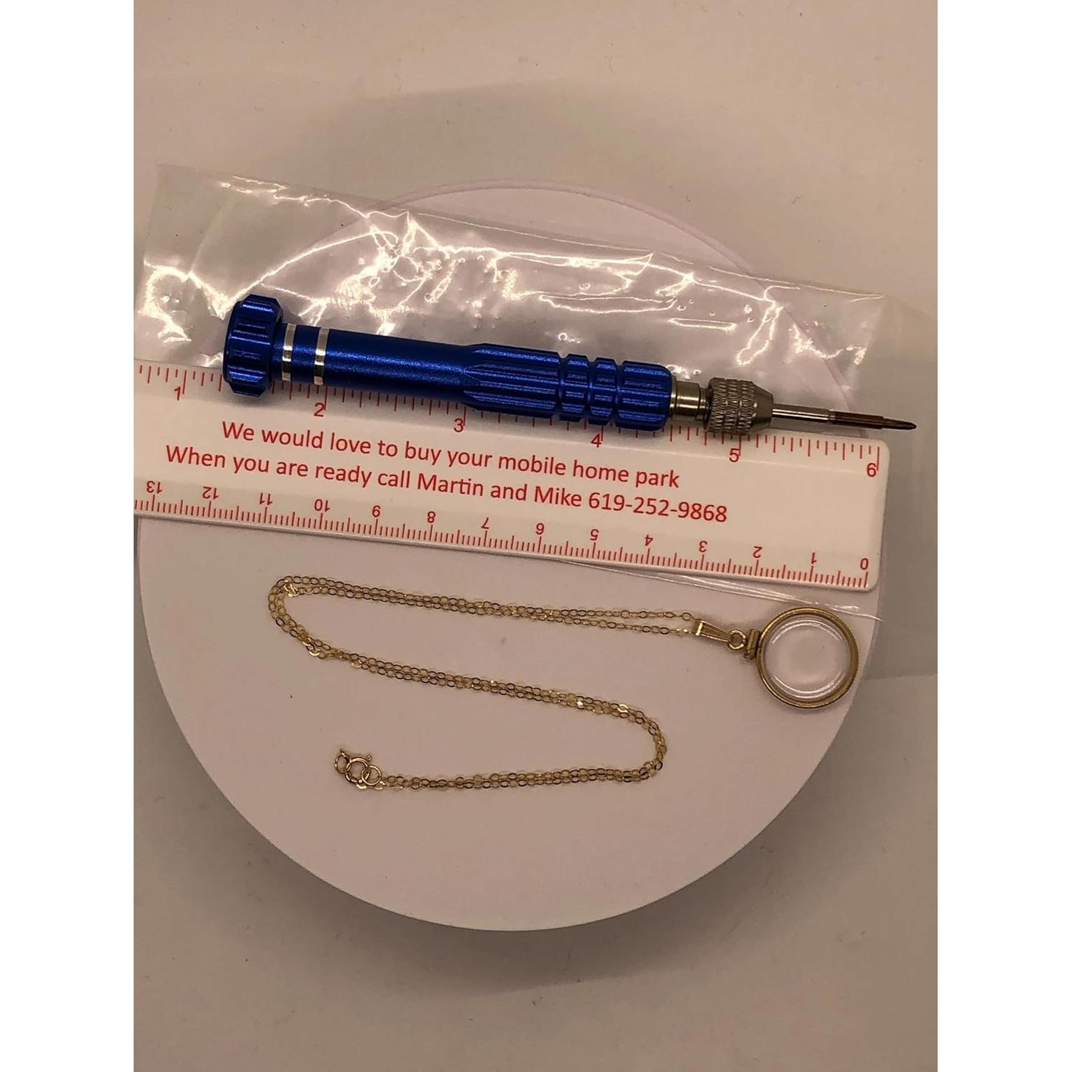 Locket de 18mm en oro de 14k con anilla y destornillador gratis