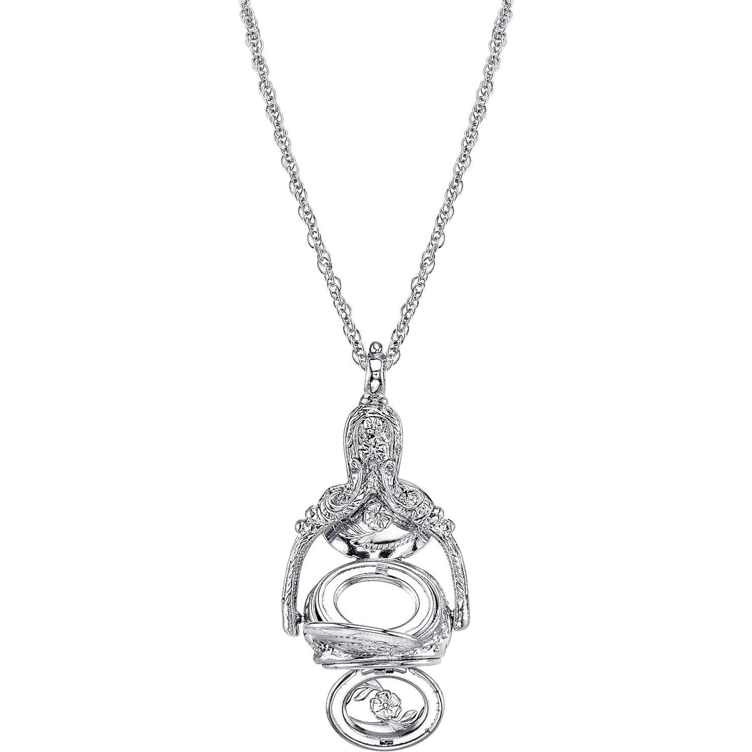 Collar Locket Giratorio Vintage 1928 para Mujeres 76.2 cm