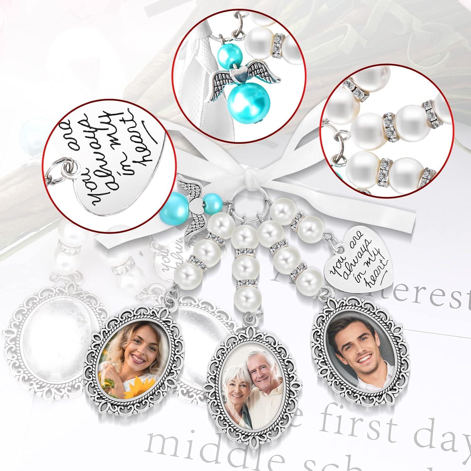 Encanto de Ramo de Boda Yolev Ovalado Plata con Foto