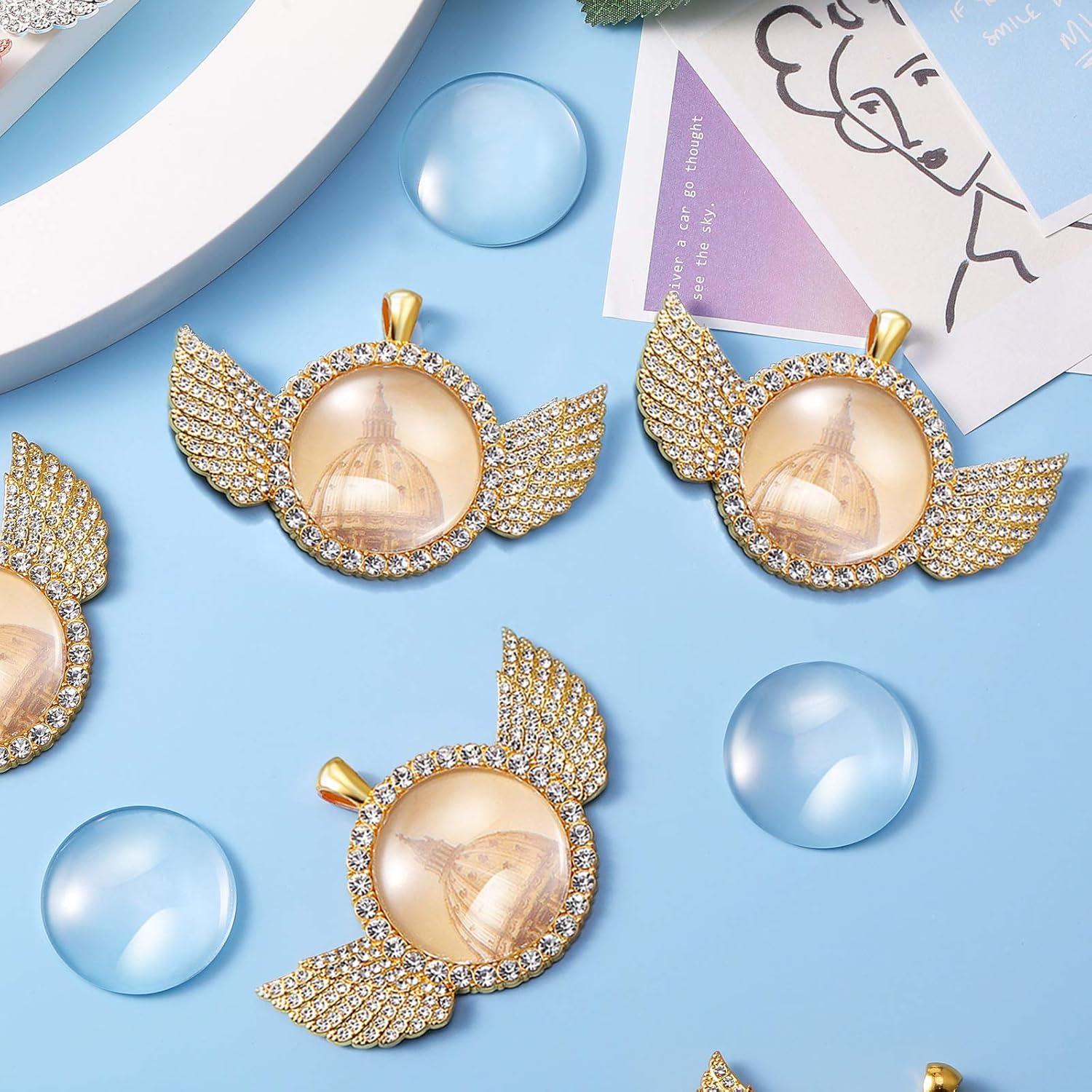 Set 27 Piezas Bandejas Colgantes Hicarer Oro con Cadenas y Cabochones