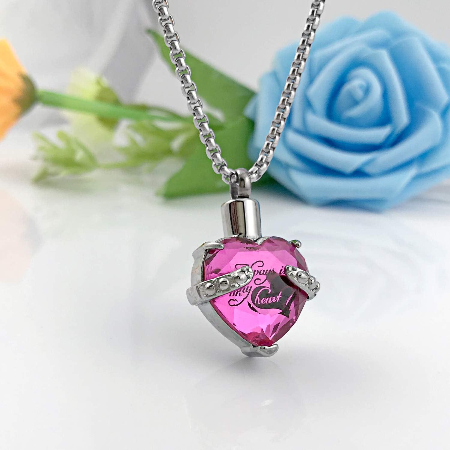 Collar de Urna para Cenizas YOUFENG Corazón Acero Inoxidable 60cm