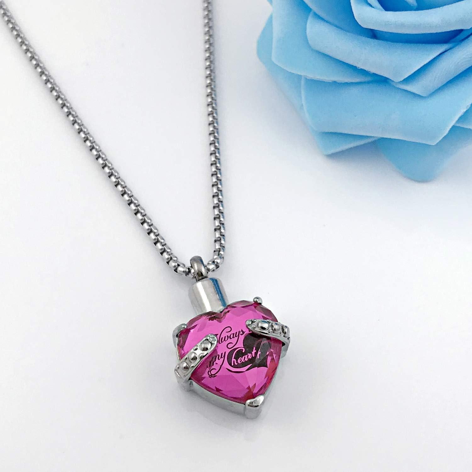 Collar de Urna para Cenizas YOUFENG Corazón Acero Inoxidable 60cm