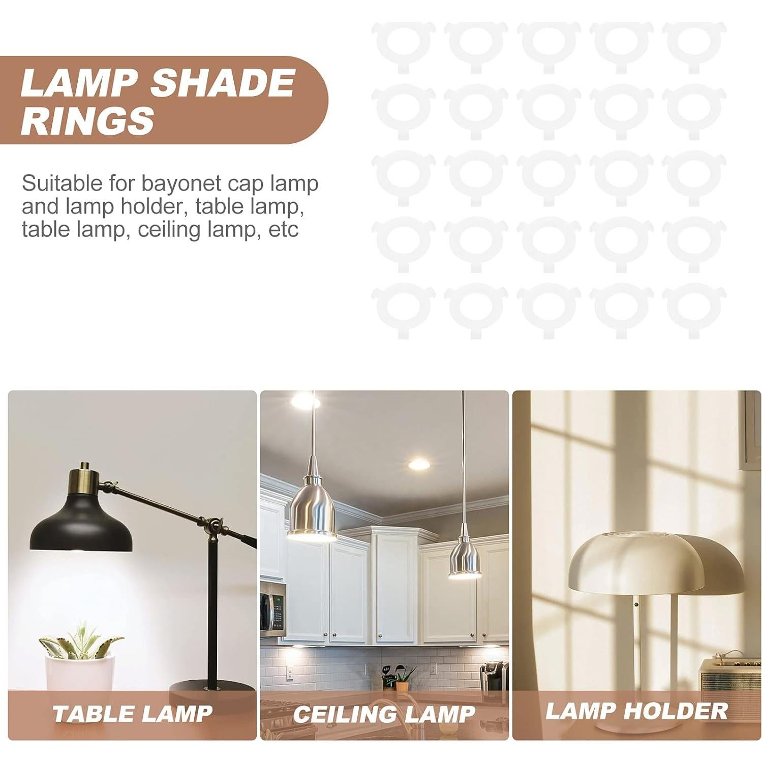 50 Anillos Adaptadores de Pantalla de Lámpara E27 a E14 Balacoo