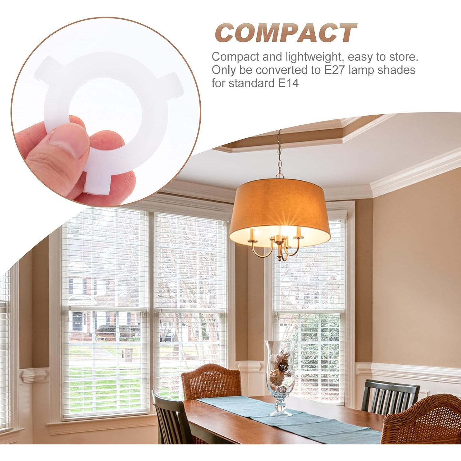 50 Anillos Adaptadores de Pantalla de Lámpara E27 a E14 Balacoo