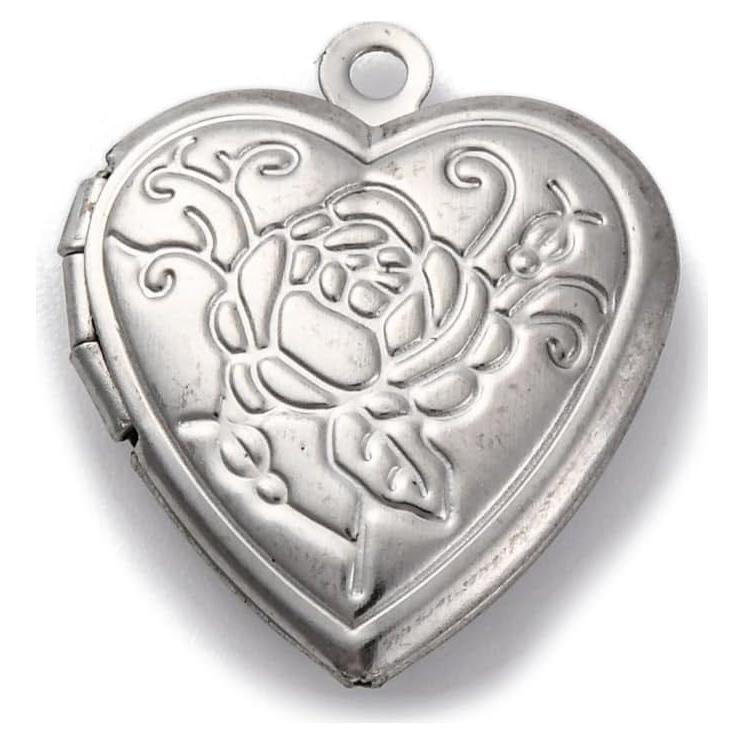 20 Piezas Charm Corazón Acero Inoxidable Ornazy 23mm