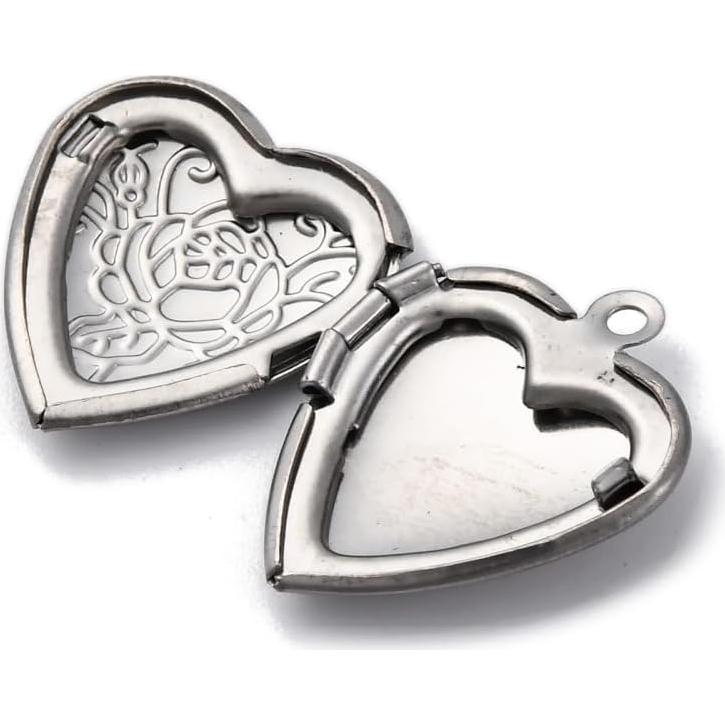 20 Piezas Charm Corazón Acero Inoxidable Ornazy 23mm