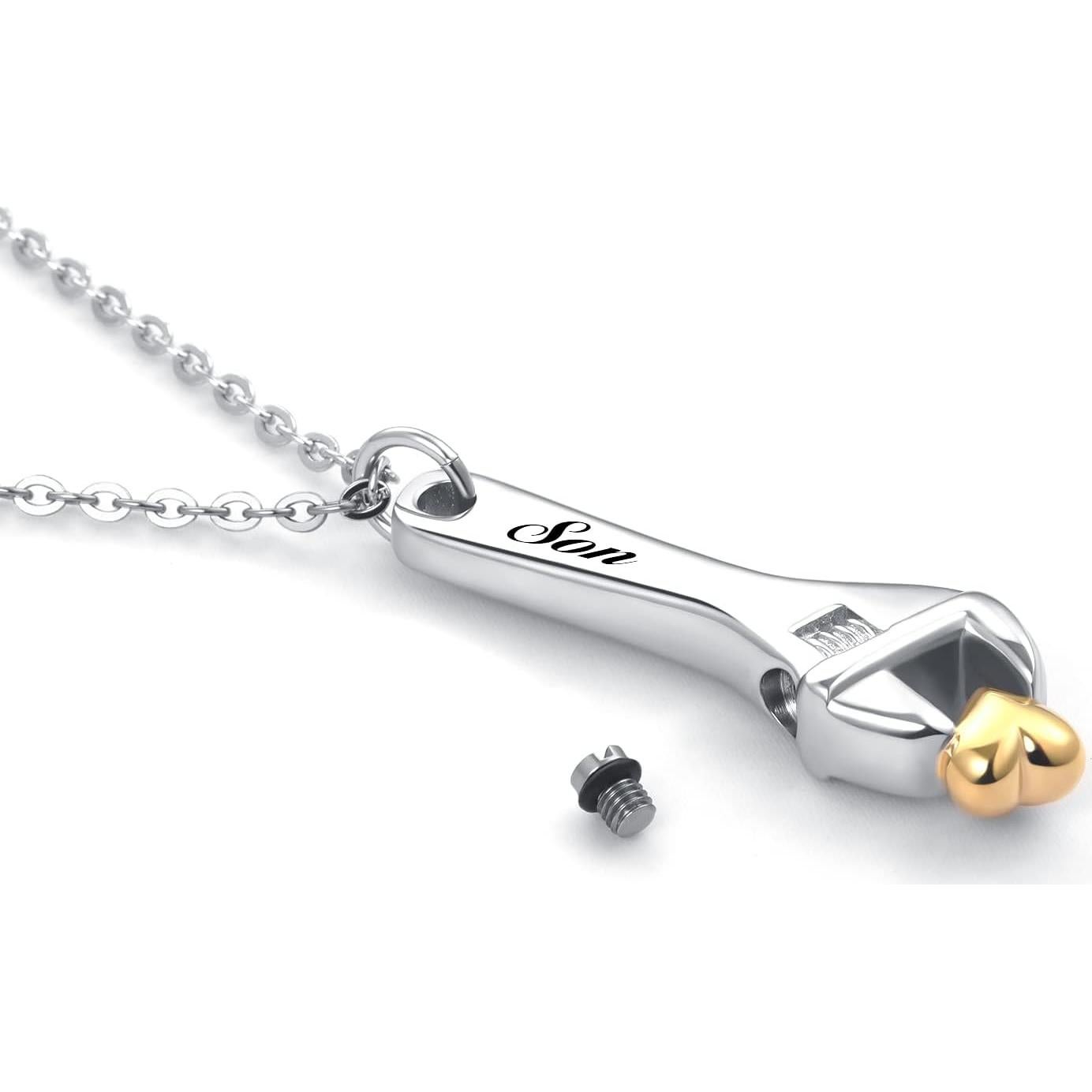 Collar de cremación de llave inglesa LuxglitterLin para cenizas