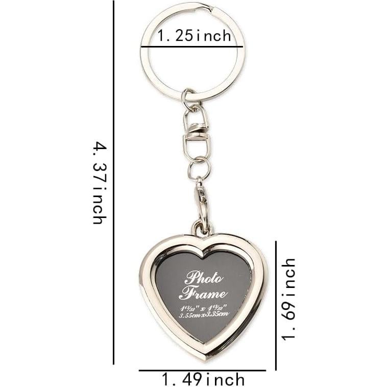 Llavero Marco de Fotos Yaozeio Corazón 60mm para Mujeres y Hombres