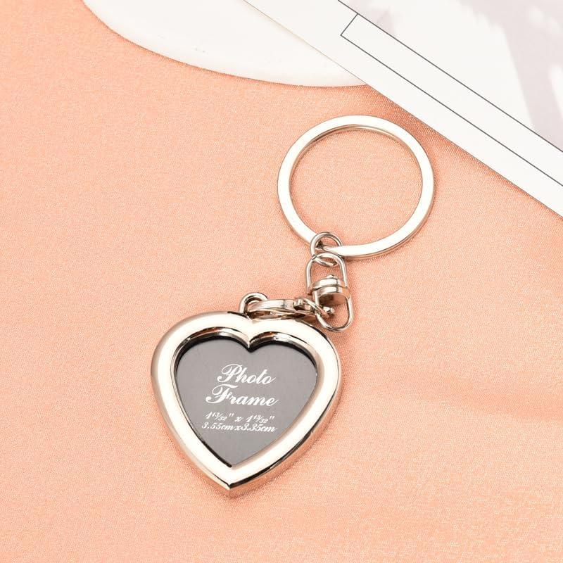 Llavero Marco de Fotos Yaozeio Corazón 60mm para Mujeres y Hombres