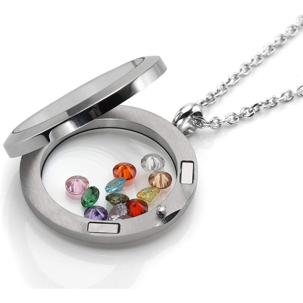 Collar Locket Flotante PiercingJ Acero Inoxidable 25mm