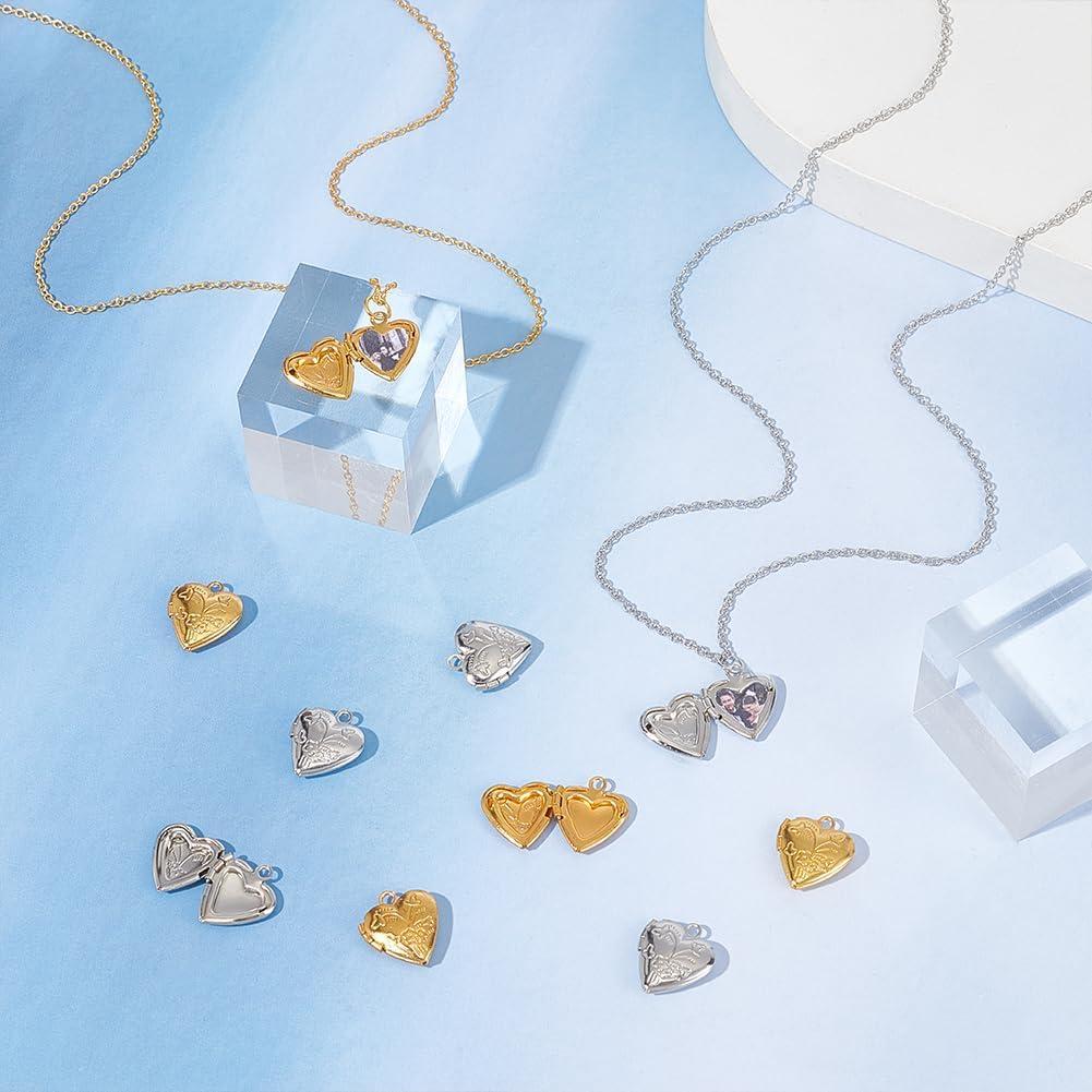 20 Piezas Charm Corazón Marco de Foto UNICRAFTALE DIY Joyería