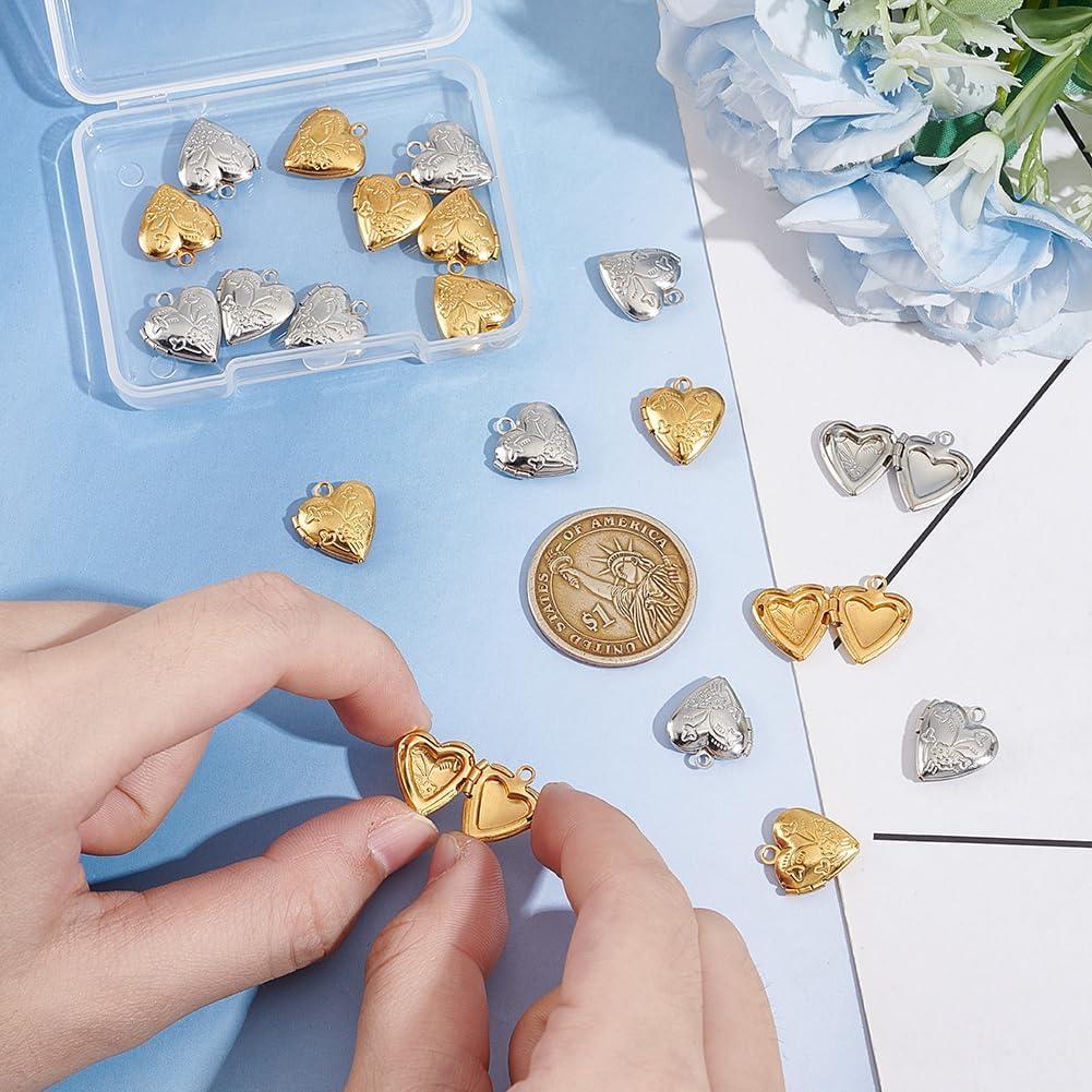 20 Piezas Charm Corazón Marco de Foto UNICRAFTALE DIY Joyería