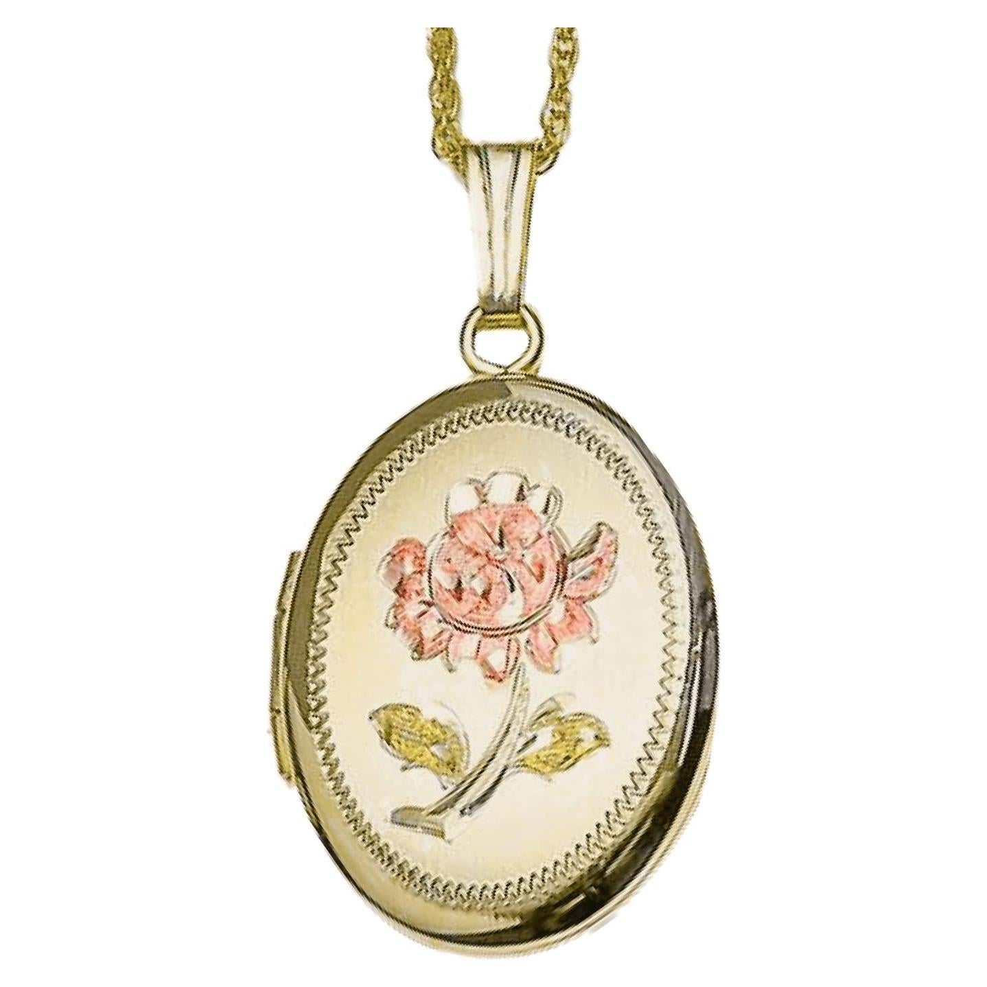 Collar Locket Personalizado Oro Relleno 14K PicturesOnGold 1.9x2.5cm
