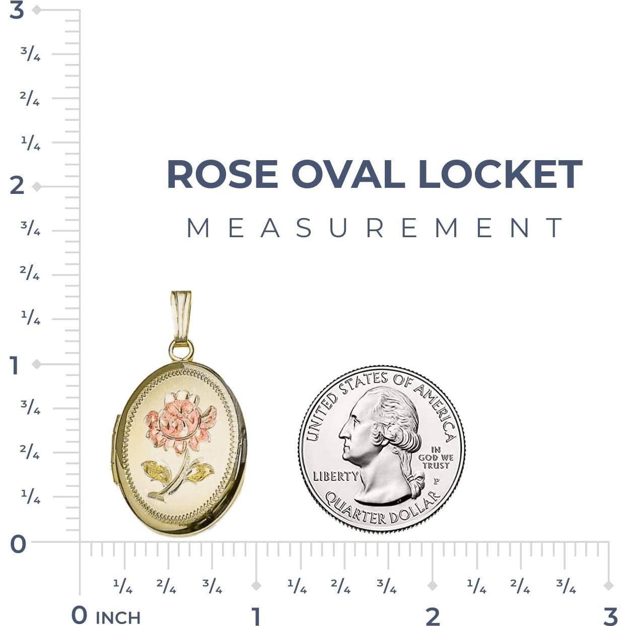 Collar Locket Personalizado Oro Relleno 14K PicturesOnGold 1.9x2.5cm