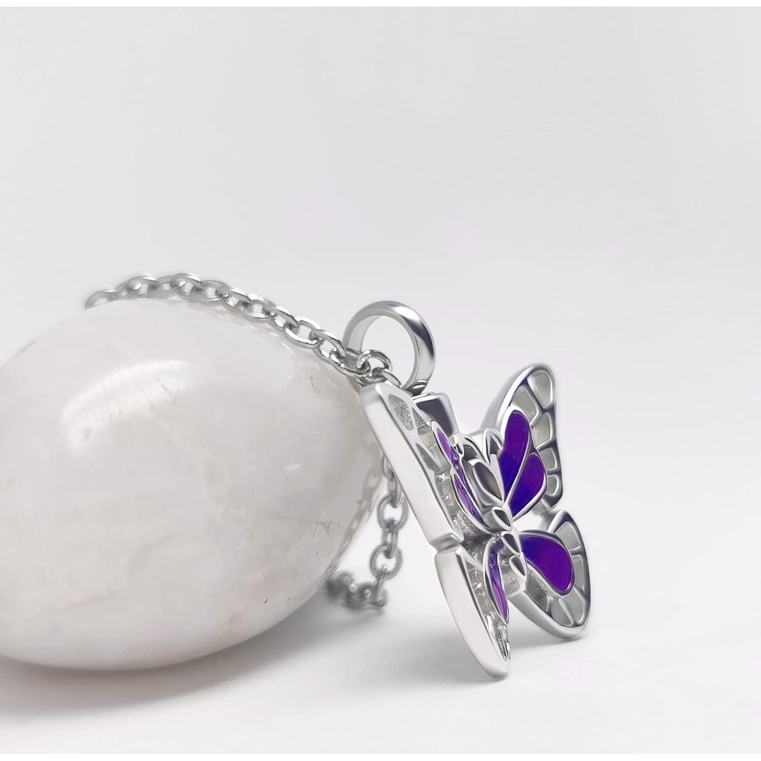 Collar de Urna de Cremación Mariposa Qeensekc 55.88 cm Acero Inoxidable