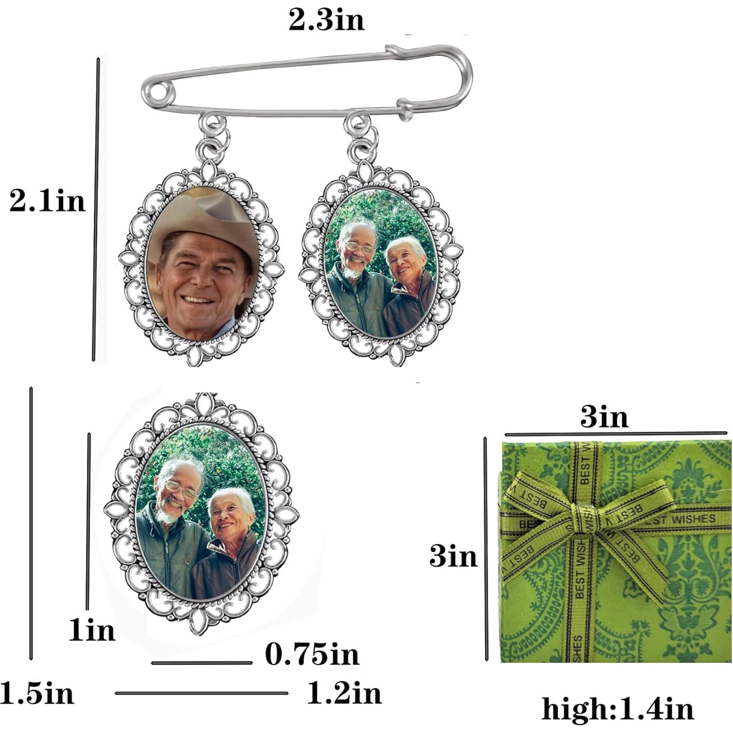 Kit de Encanto de Foto de Ramo de Boda Plata DIY - 2 Sets