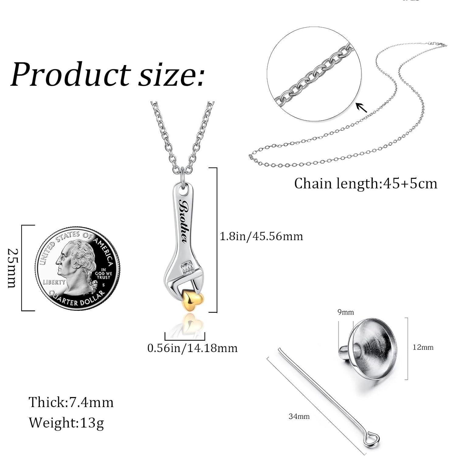 Collar de Urna de Cremación QeenseKc Llave Inglesa 55 cm