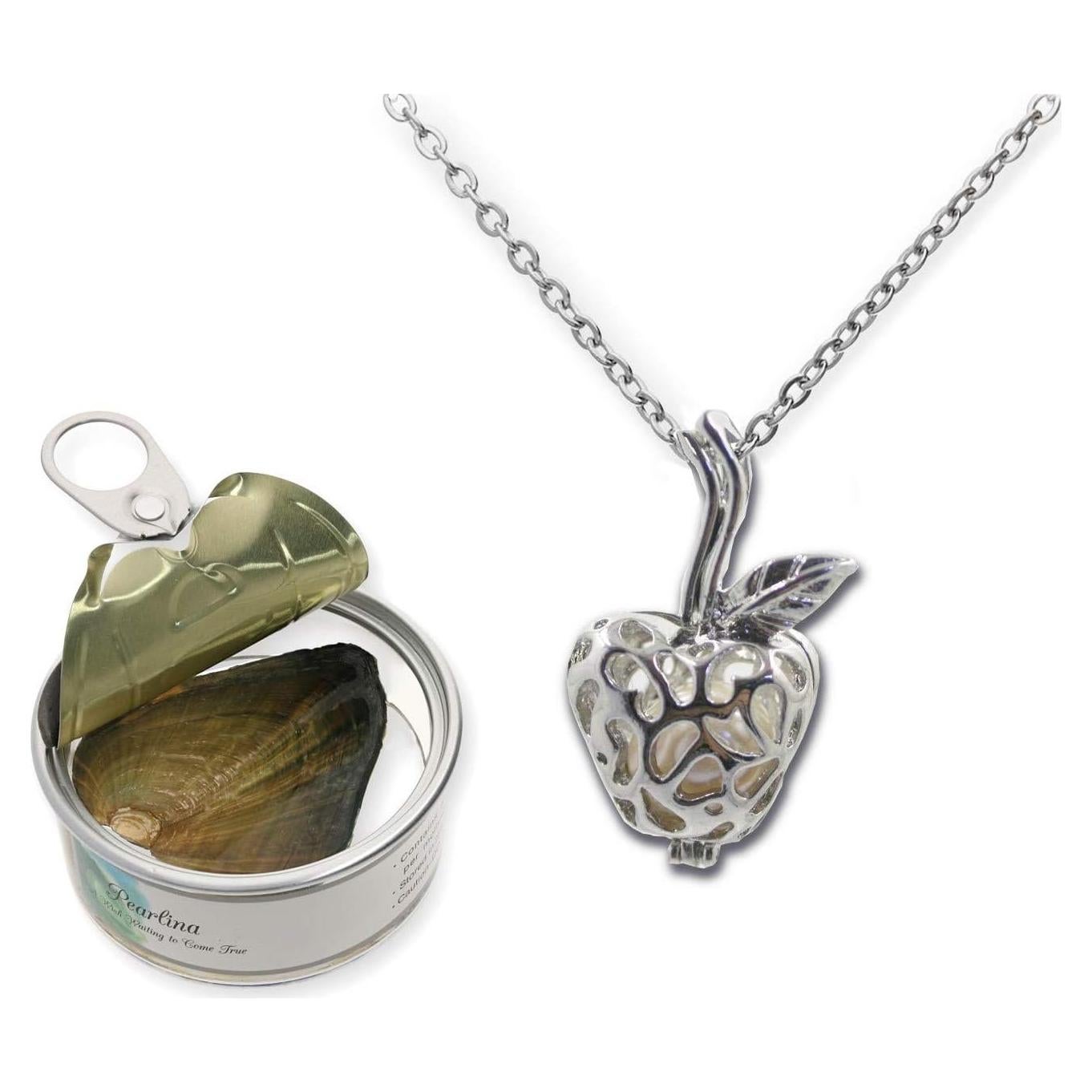 Collar de Manzana Pearlina con Perla Cultivada y Cadena 45.72 cm