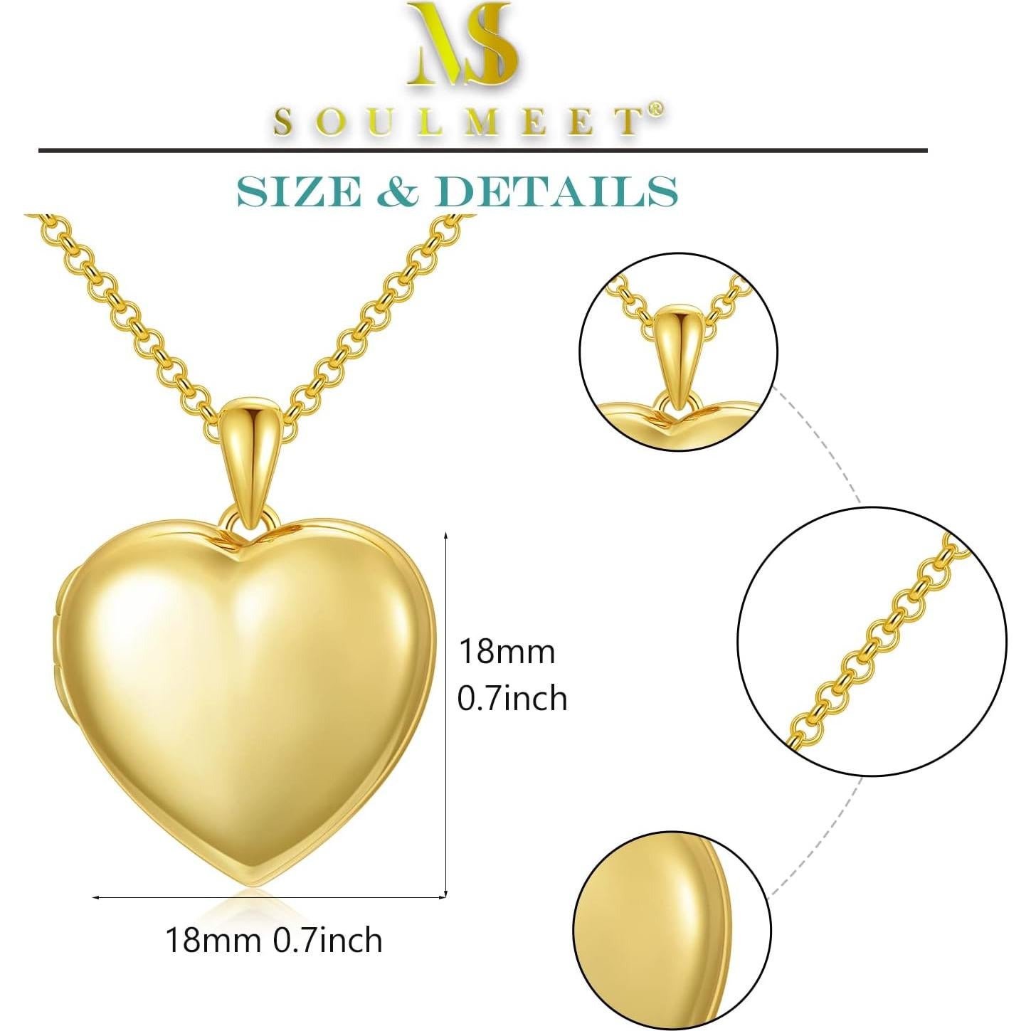 Collar Locket Corazón SOULMEET Oro Blanco 18K Personalizado