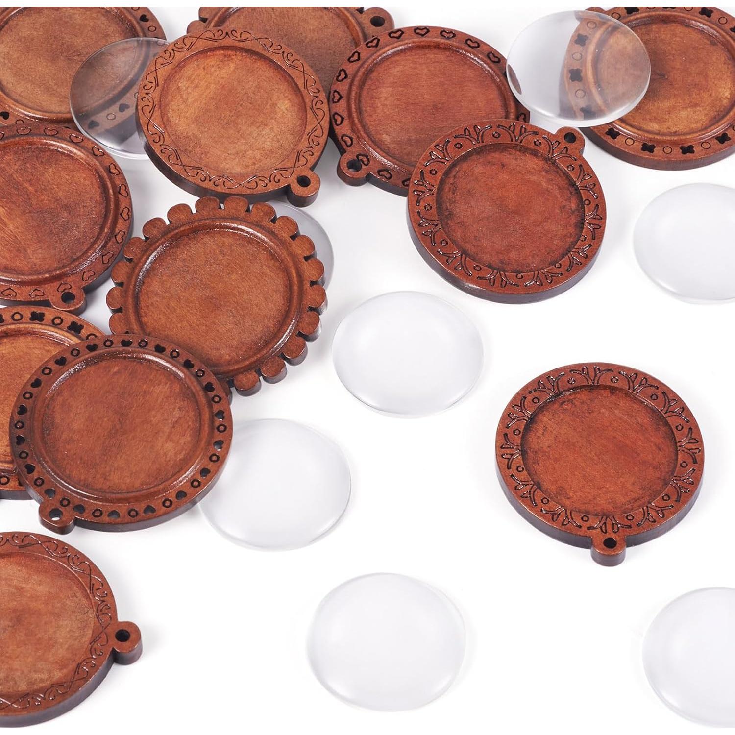 Bandejas de Colgante de Madera Craftdady 12 pcs DIY 30 mm