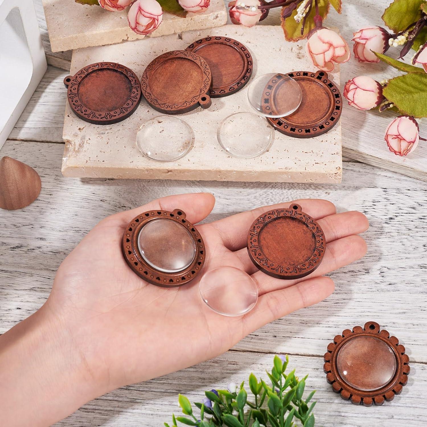 Bandejas de Colgante de Madera Craftdady 12 pcs DIY 30 mm