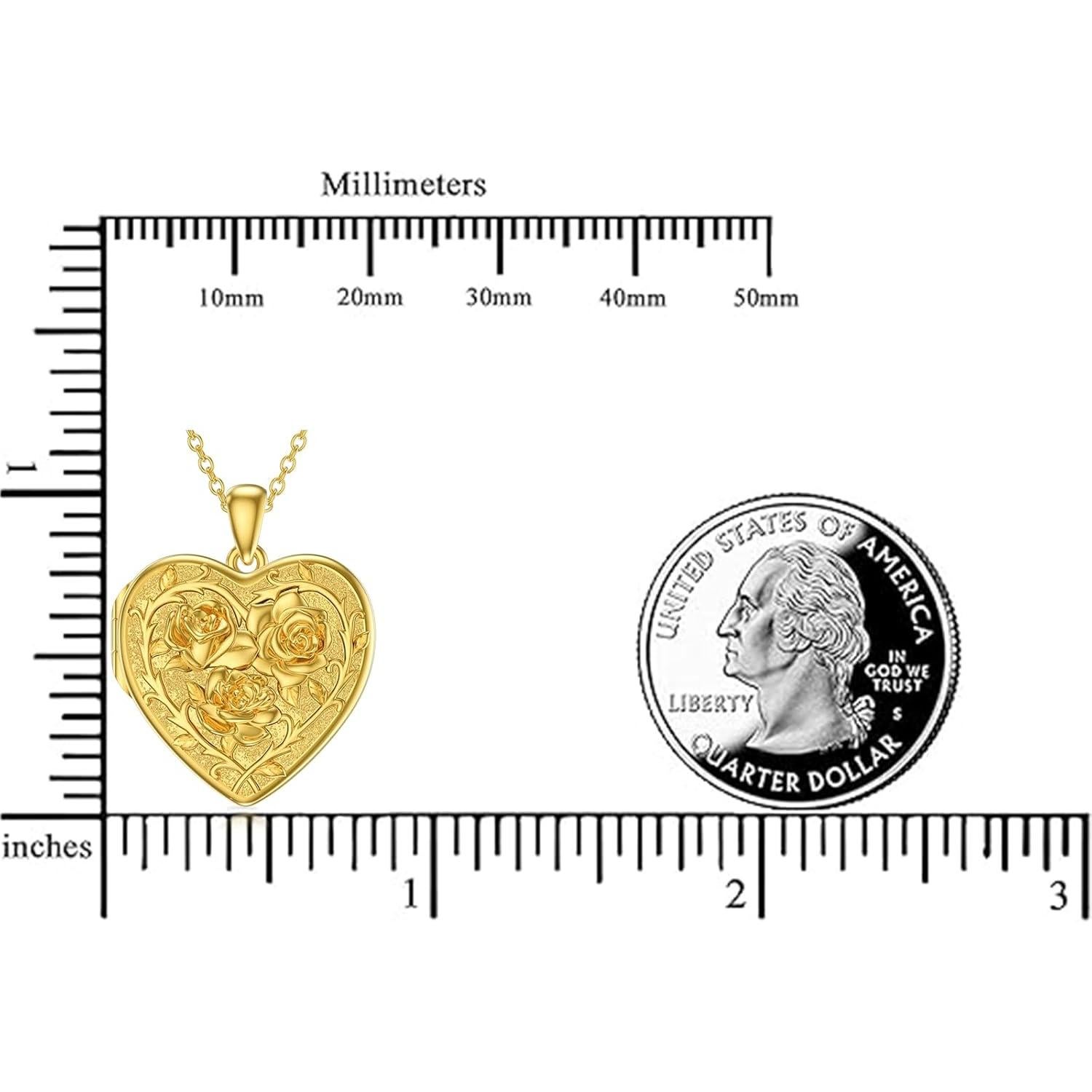 Collar medallón personalizado plata 925 chapado oro 14k rosa