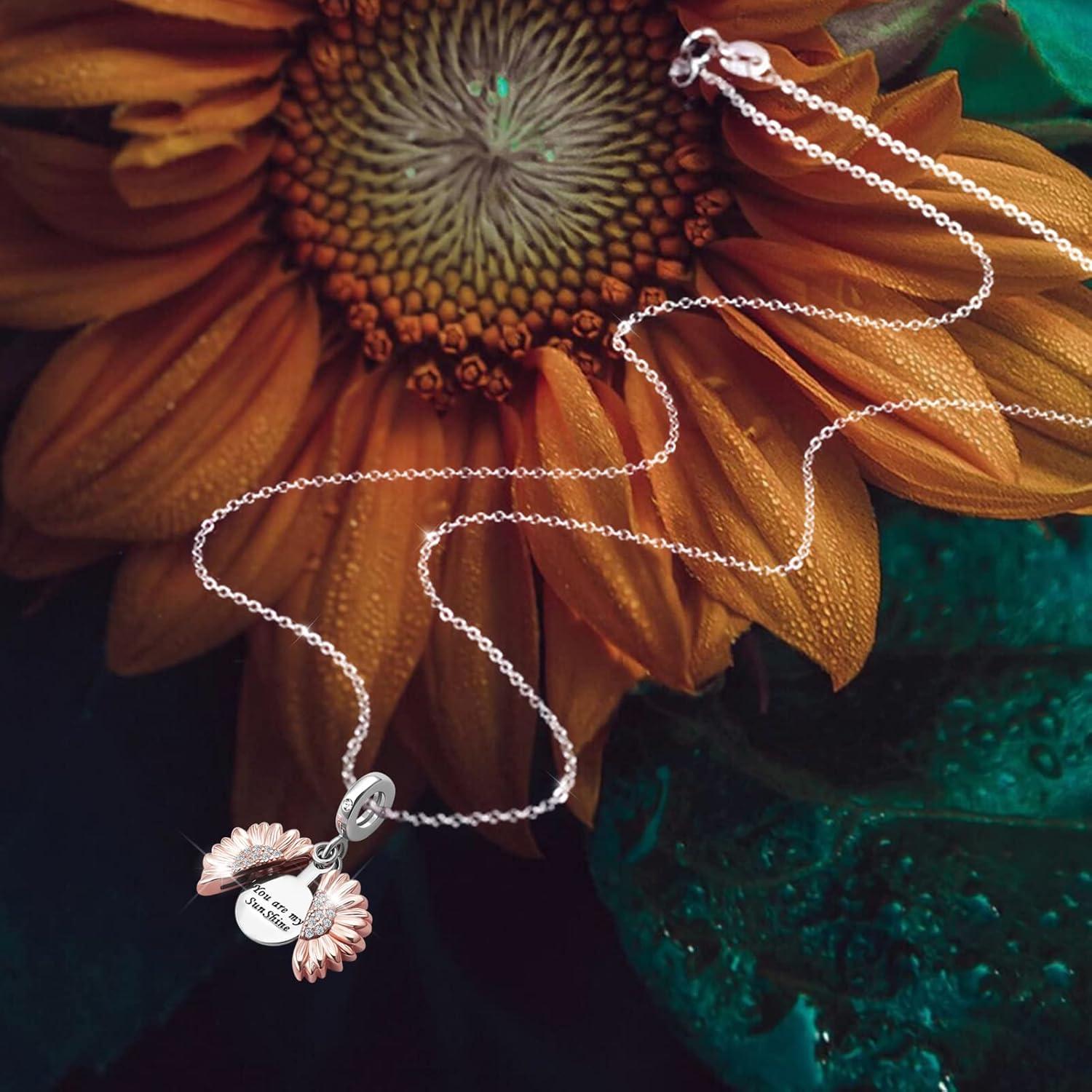 Encanto Colgante Girasol Oro Rosa QeenseKc 1.44cm