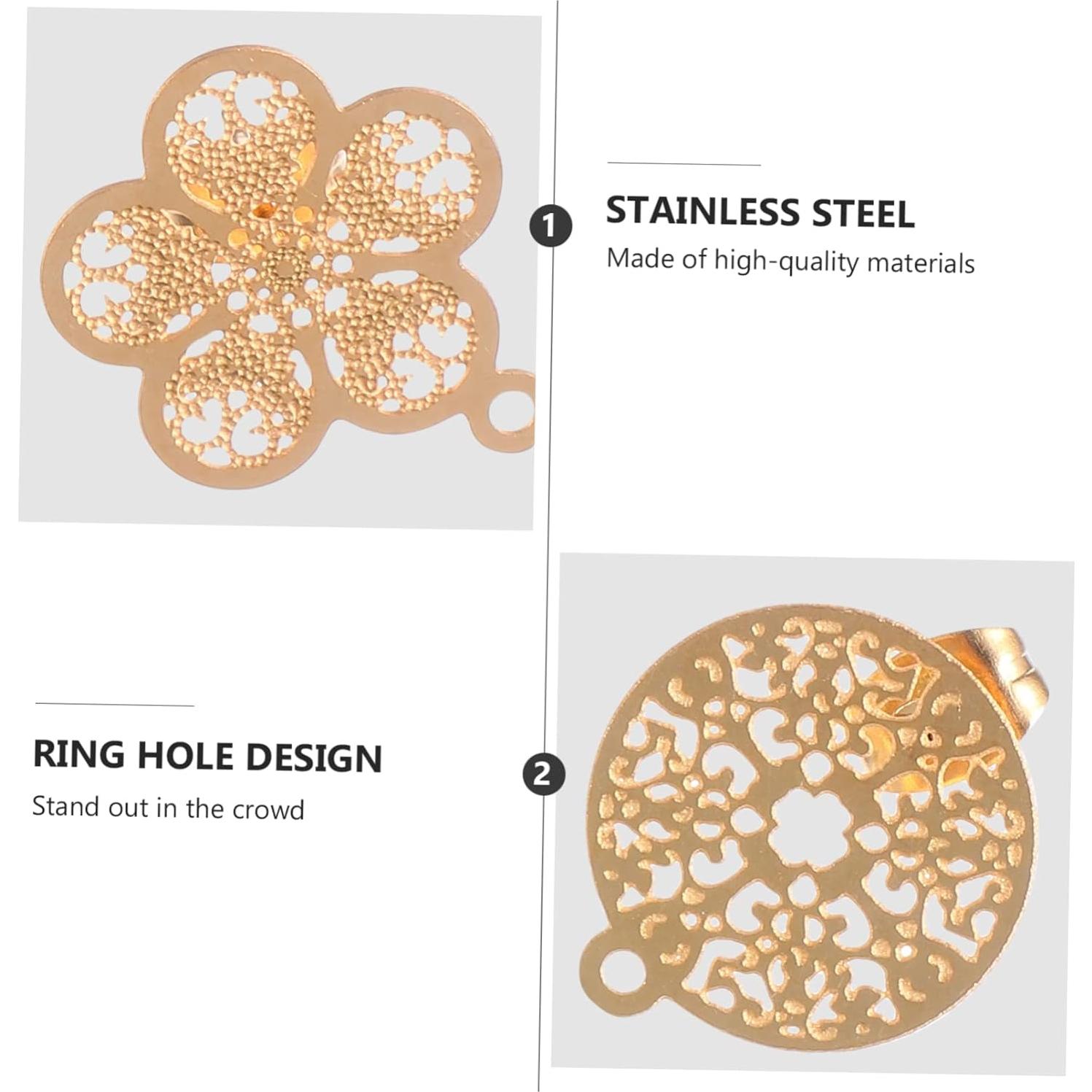 NUOBESTY 4 Pares Base para Pendientes Dorados DIY Joyería