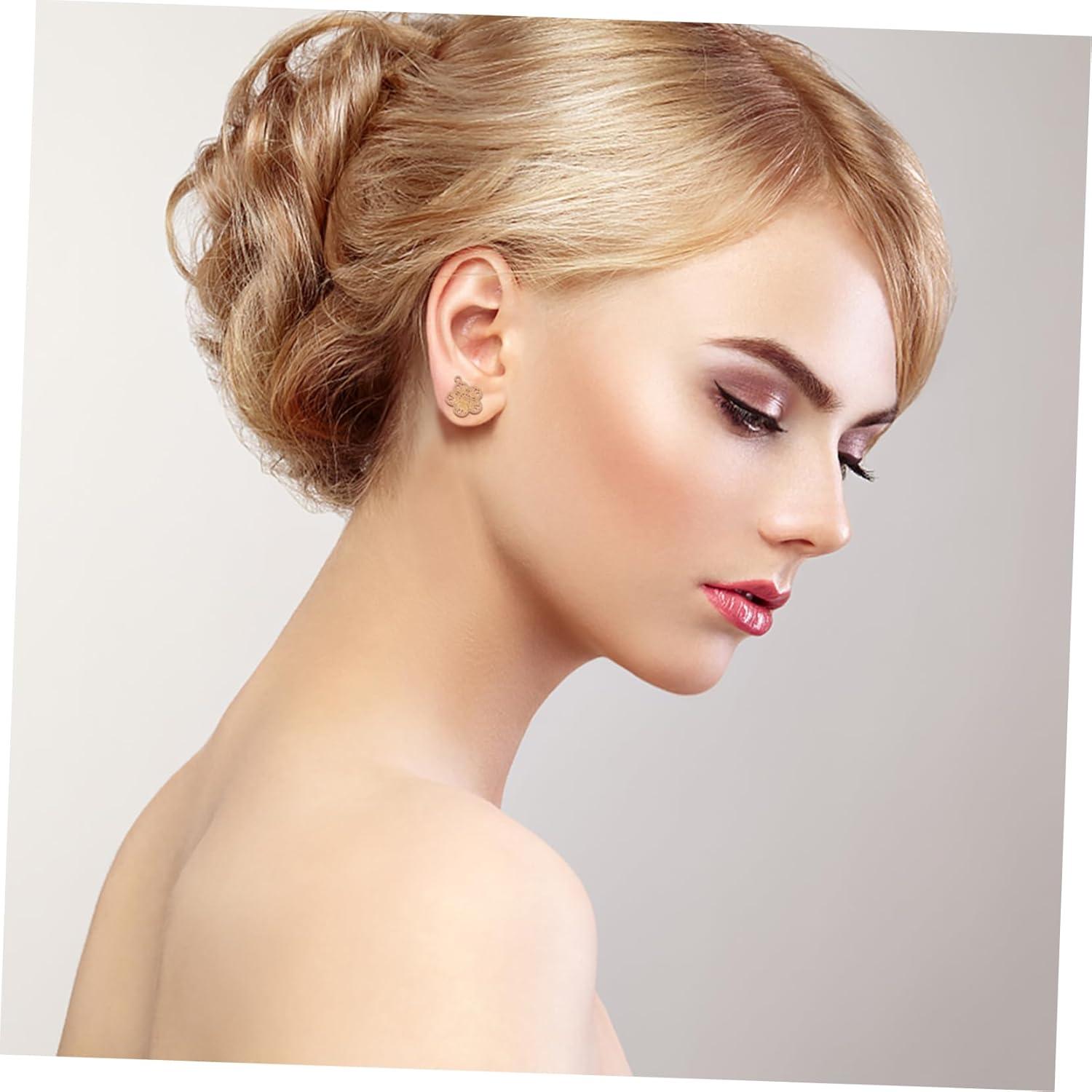 NUOBESTY 4 Pares Base para Pendientes Dorados DIY Joyería