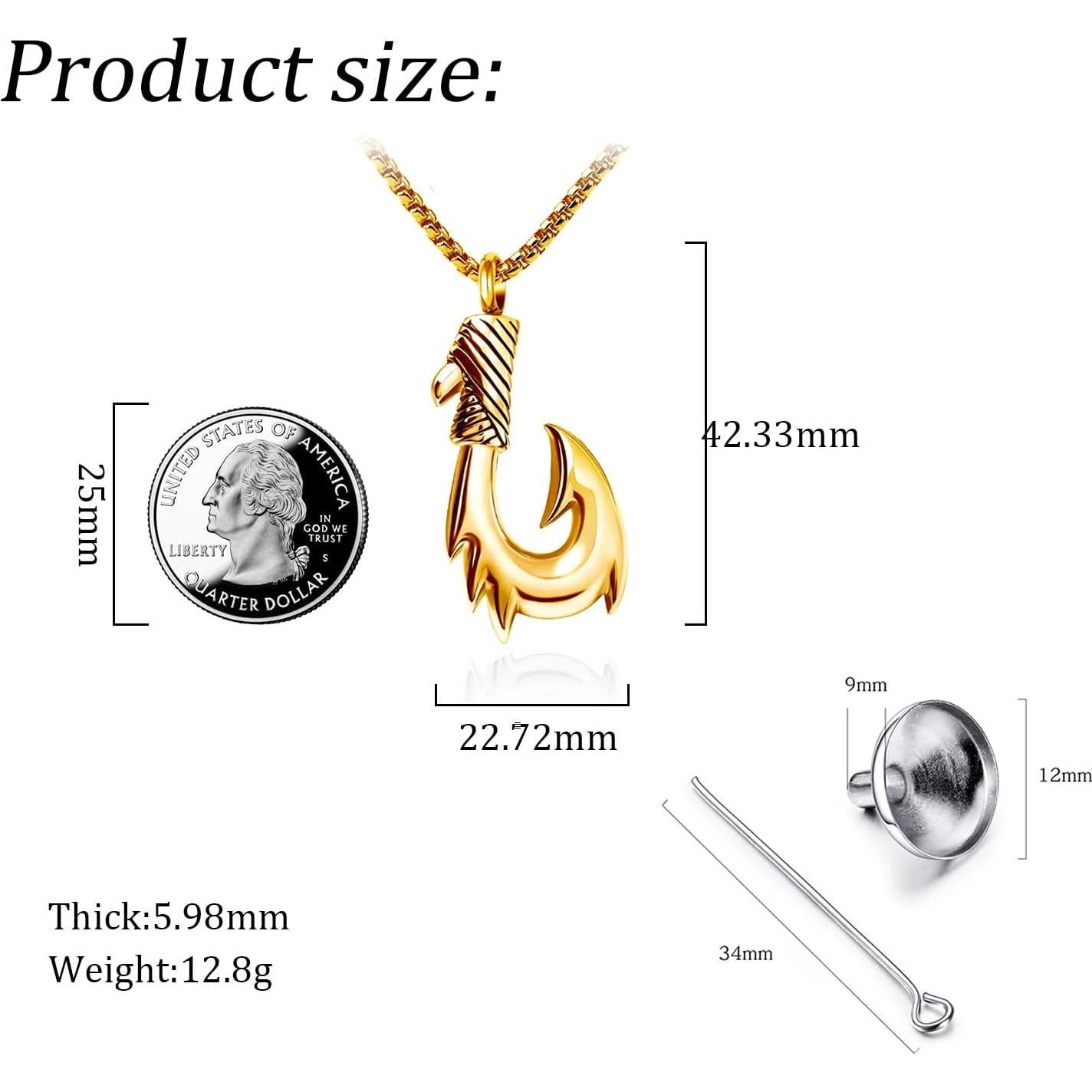 Collar de Urna de Cremación Anzuelo Maori LuxglitterLin 55 cm