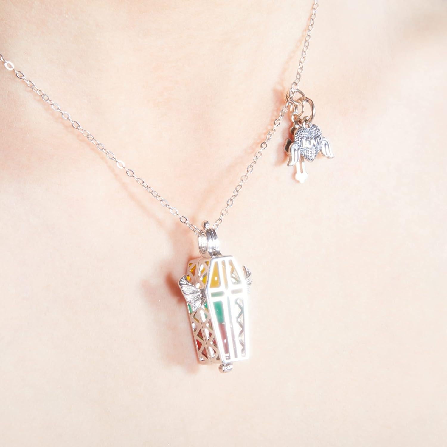 Collar de Alas de Ángel 925 Plata Esterlina con Charms