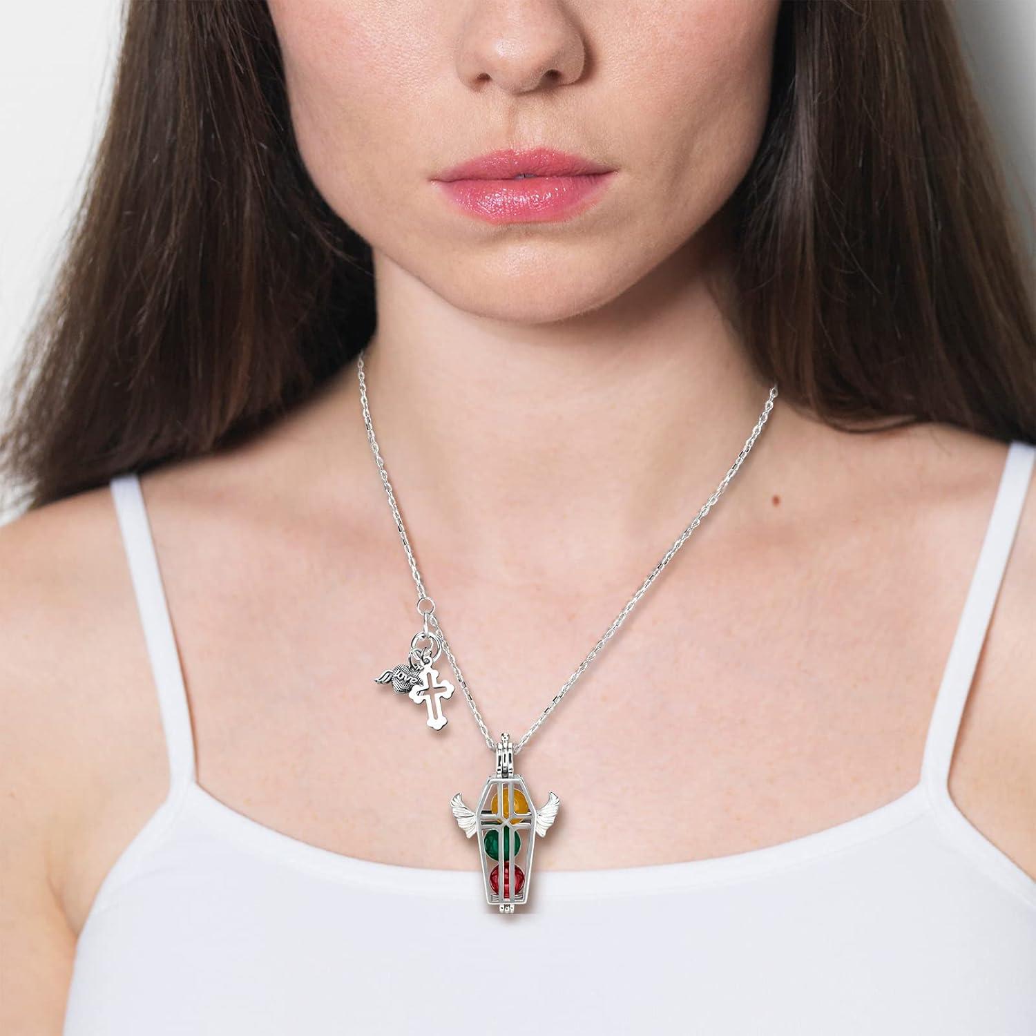 Collar de Alas de Ángel 925 Plata Esterlina con Charms