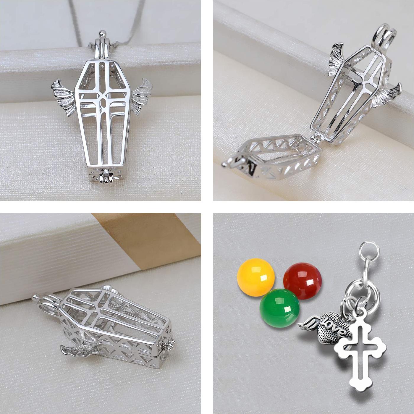 Collar de Alas de Ángel 925 Plata Esterlina con Charms