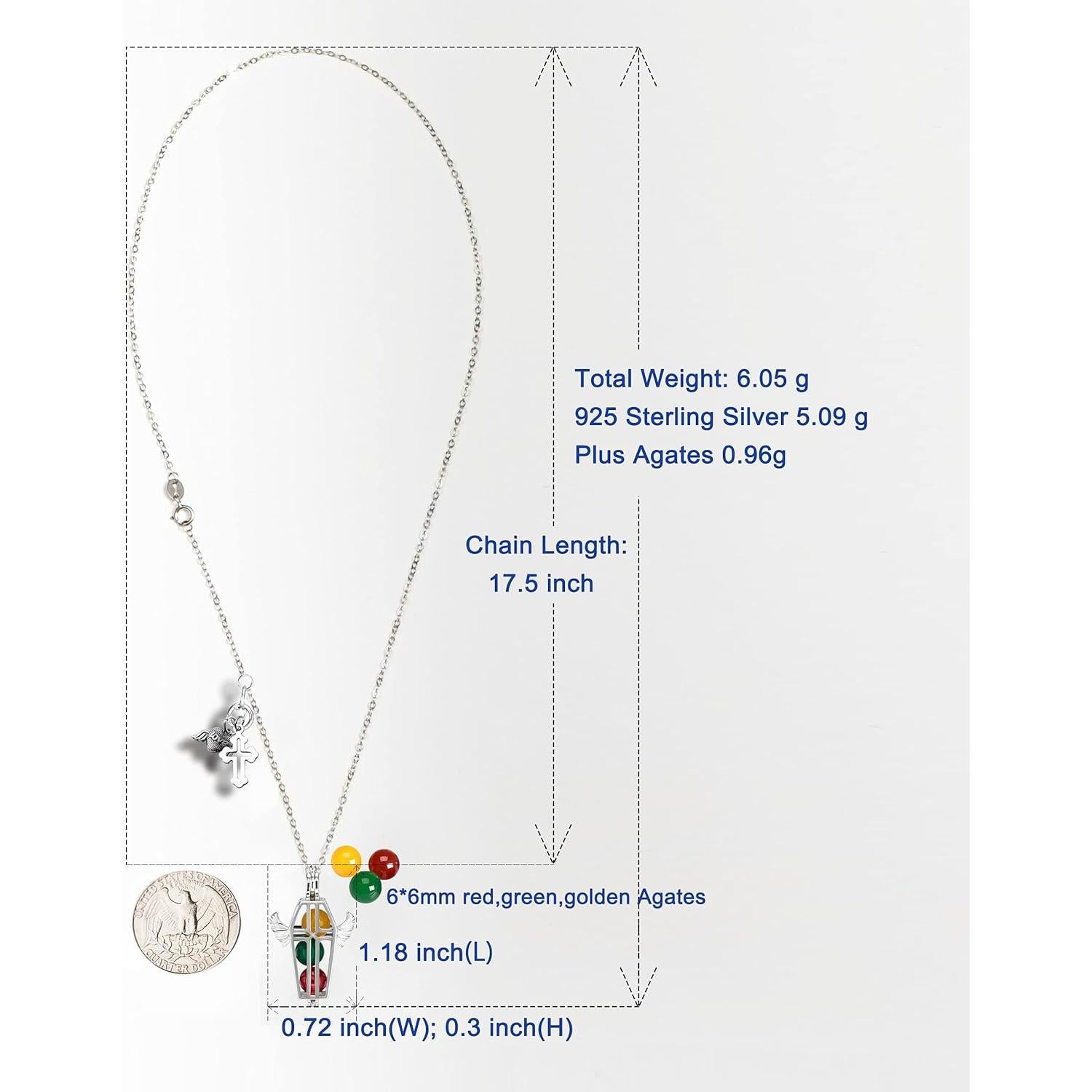 Collar de Alas de Ángel 925 Plata Esterlina con Charms