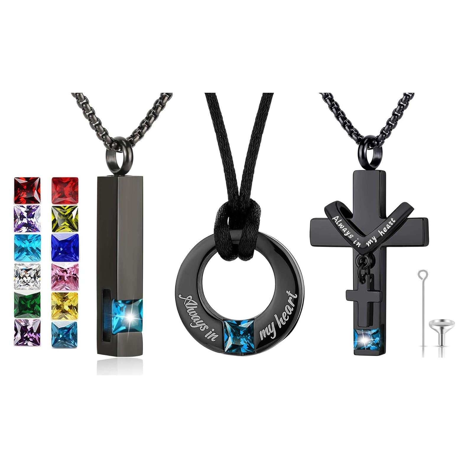 Collar de Urna de Cremación YOUFENG 3 Piezas Acero Inoxidable