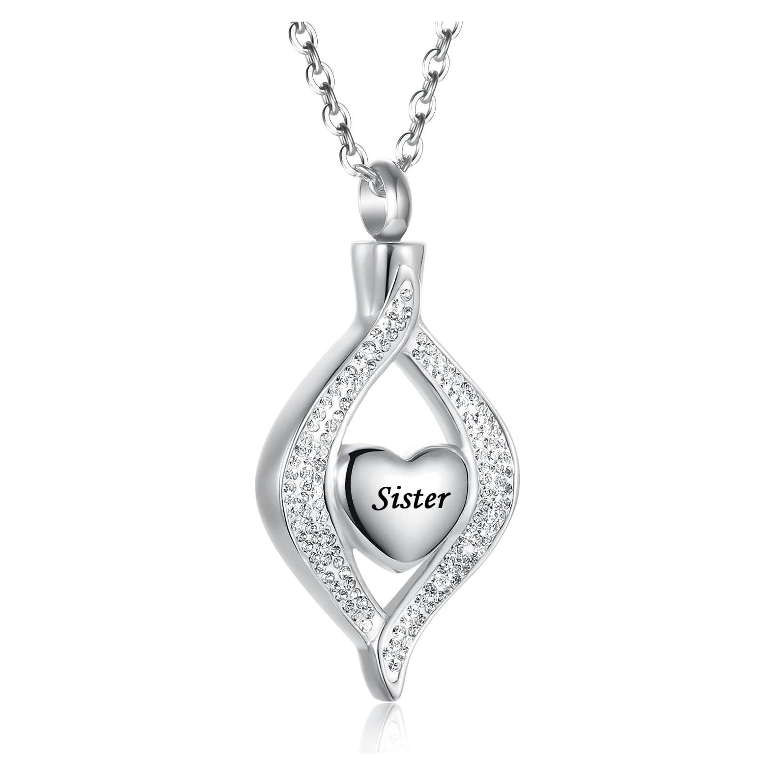 Collar de cremación en acero inoxidable YQSLIN para cenizas