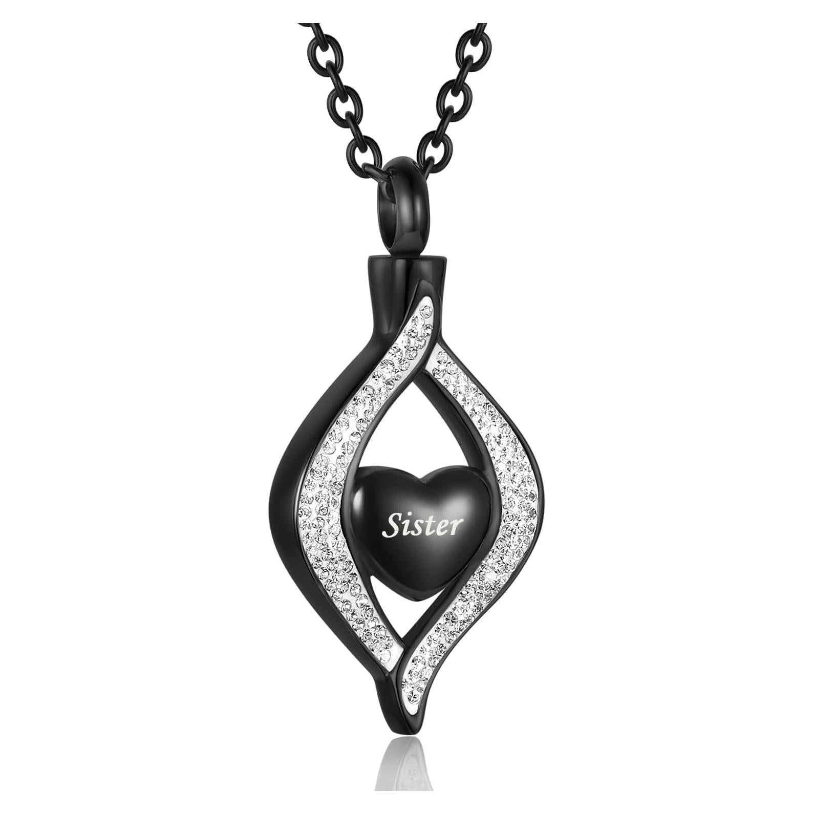 Collar de cremación dorado YQSLIN para cenizas - Urna lágrima