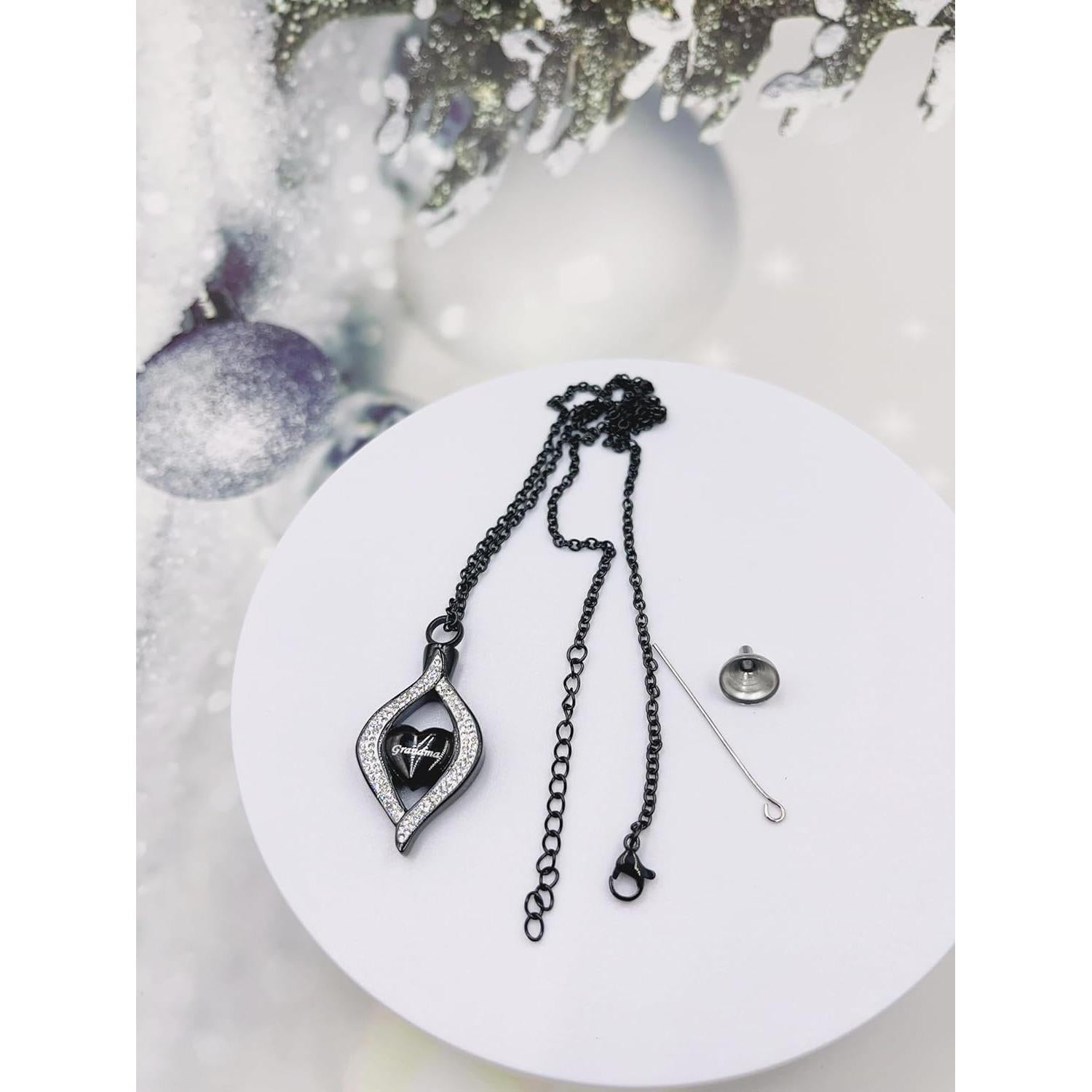 Collar de cremación dorado YQSLIN para cenizas - Urna lágrima