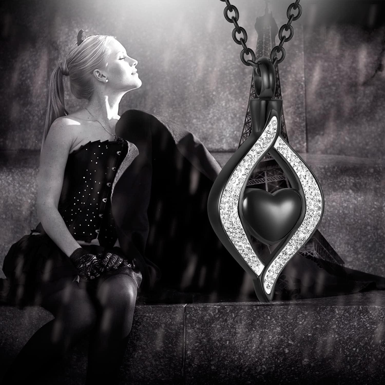 Collar de cremación dorado YQSLIN para cenizas - Urna lágrima